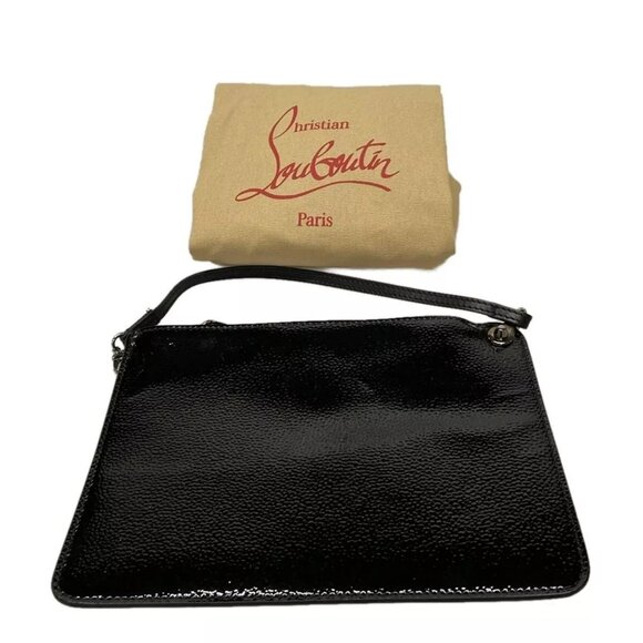 Auth CHRISTIAN LOUBOUTIN Cabata Small - Black Red Patent Leather Leather - Picture 10 of 15